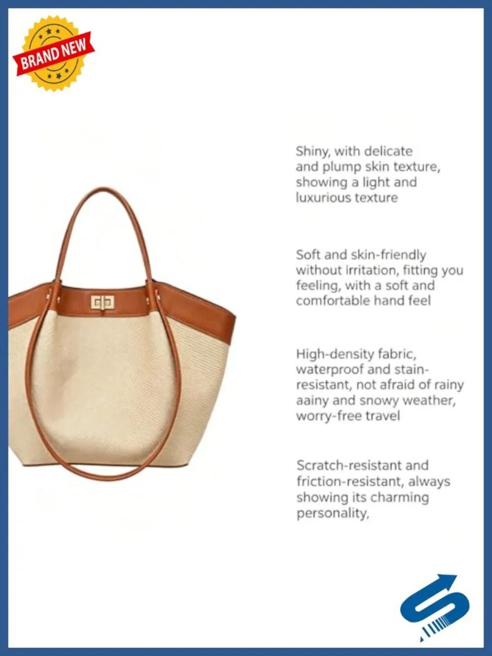 Canvas & Faux Leather Winged Tote Satchel Shoulder Bag Work Purse Laptop